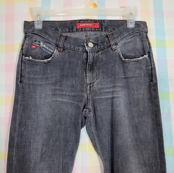 Miss Sixty Basic Italy gray denim punk rock jeans with zipper calf detail - Picture 2 of 12